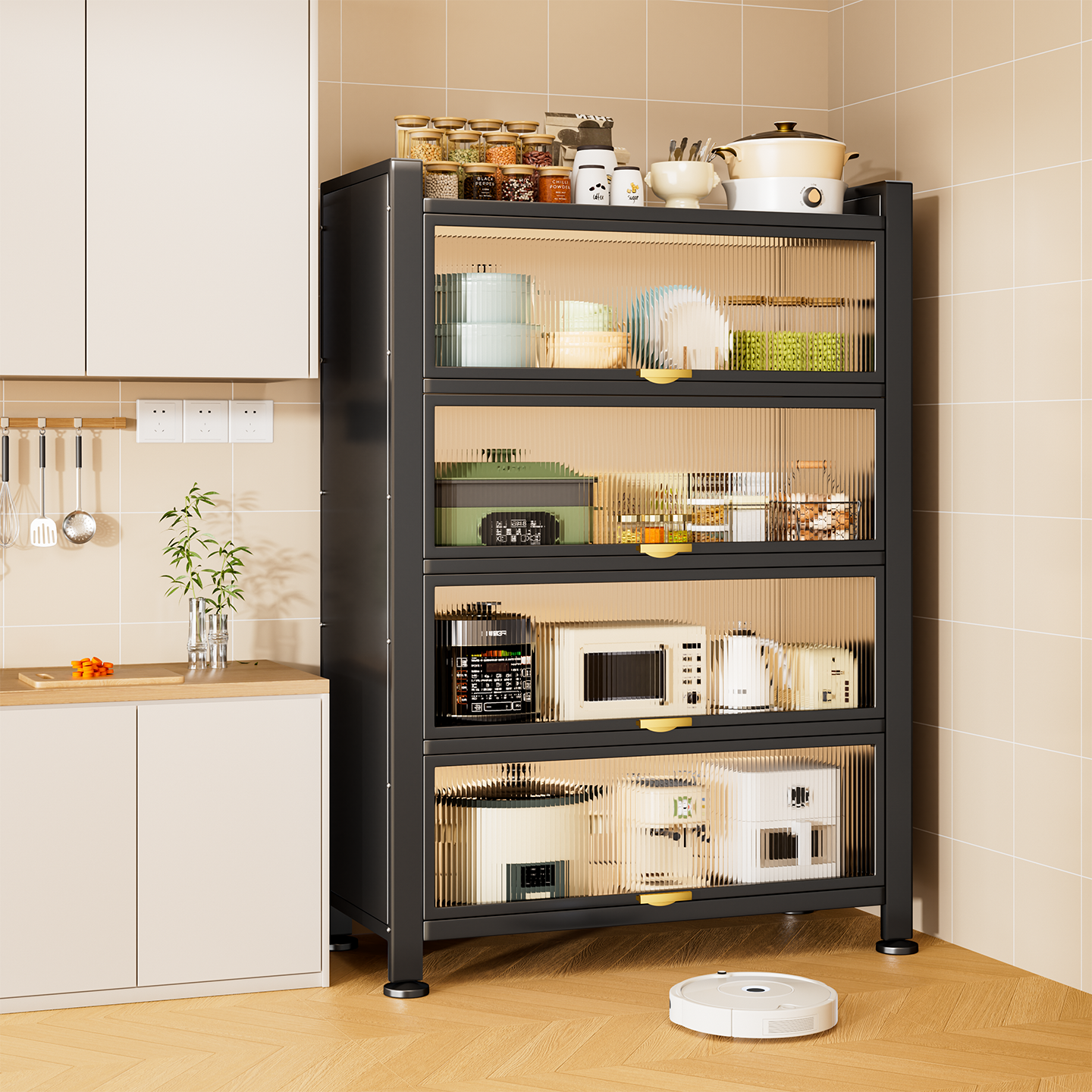 微波炉烤箱专用收纳柜单层加高