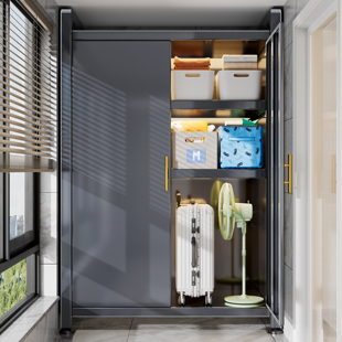 钢制阳台柜家用客厅储物柜靠墙一体行李箱防水防晒多功能收纳柜子