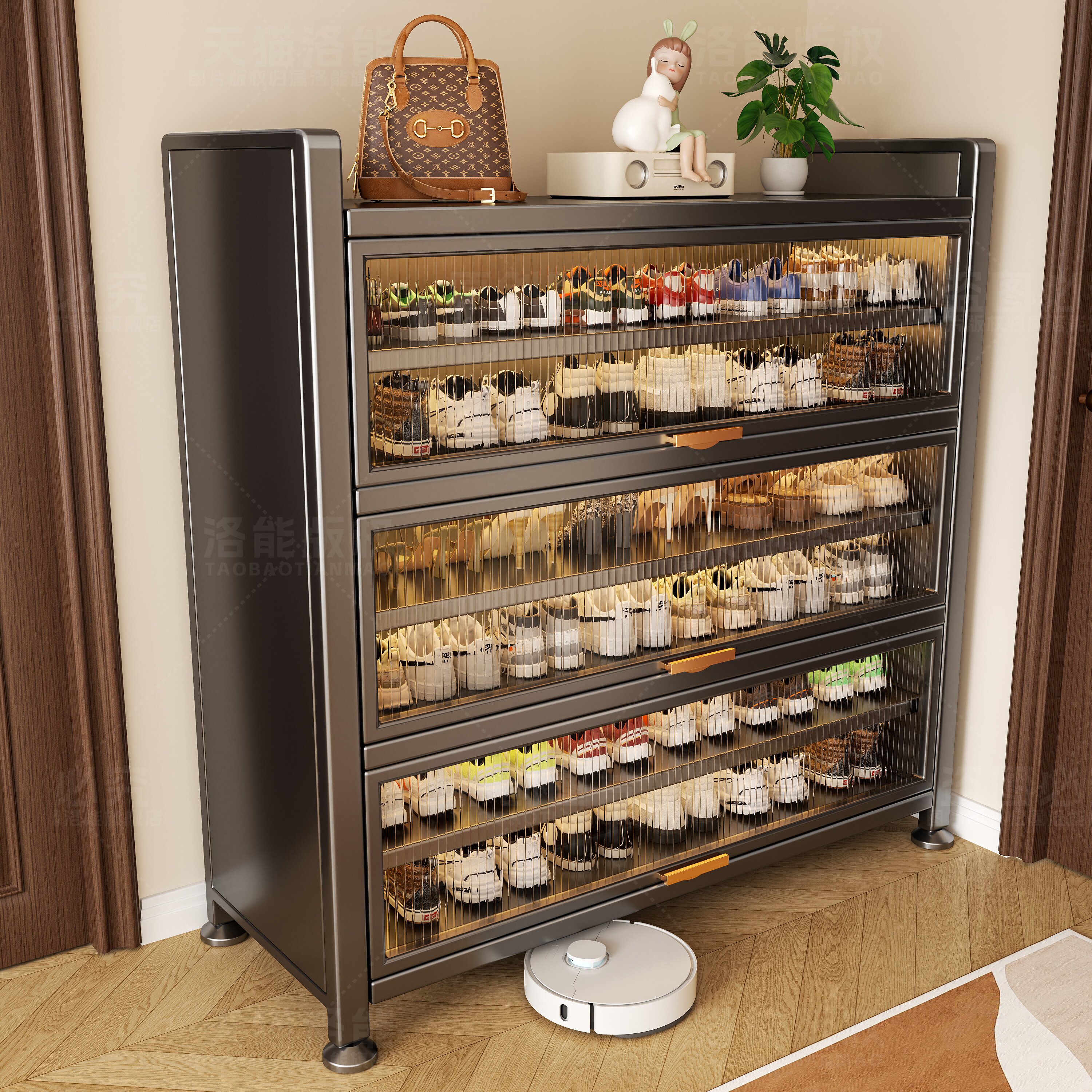 钢制鞋柜家用门口一体靠墙楼道外走廊入户玄关收纳大容量防尘鞋架,住宅家具,鞋架,淘宝优惠券,粉丝福利购,淘宝优惠卷