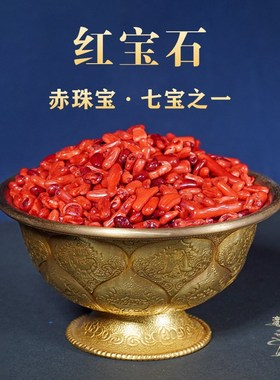 供佛珊瑚石供曼扎七宝石原石修曼茶罗佛前七宝聚宝盆宝石佛堂装饰