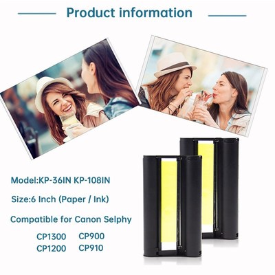 Color Ink and Paper Set Compatible for Canon Selphy Compact