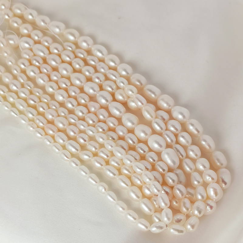 天然淡水珍珠米珠米粒米形散珠直孔散珠串珠手链手工DIY饰品配饰