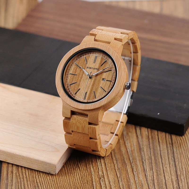 relogio masculino BOBO BIRD Wooden Men Wood  Male Quartz Wr