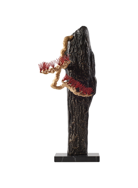 大型落地铸铁山景雕塑售楼处样板间过道玄关楼梯间转角处软装摆件