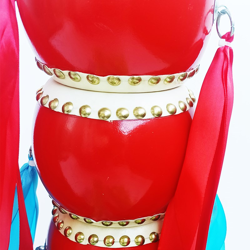 莲鼓越歌行舞蹈鼓彩带红鼓儿童演出表演道具绸布民族手鼓舞中国鼓