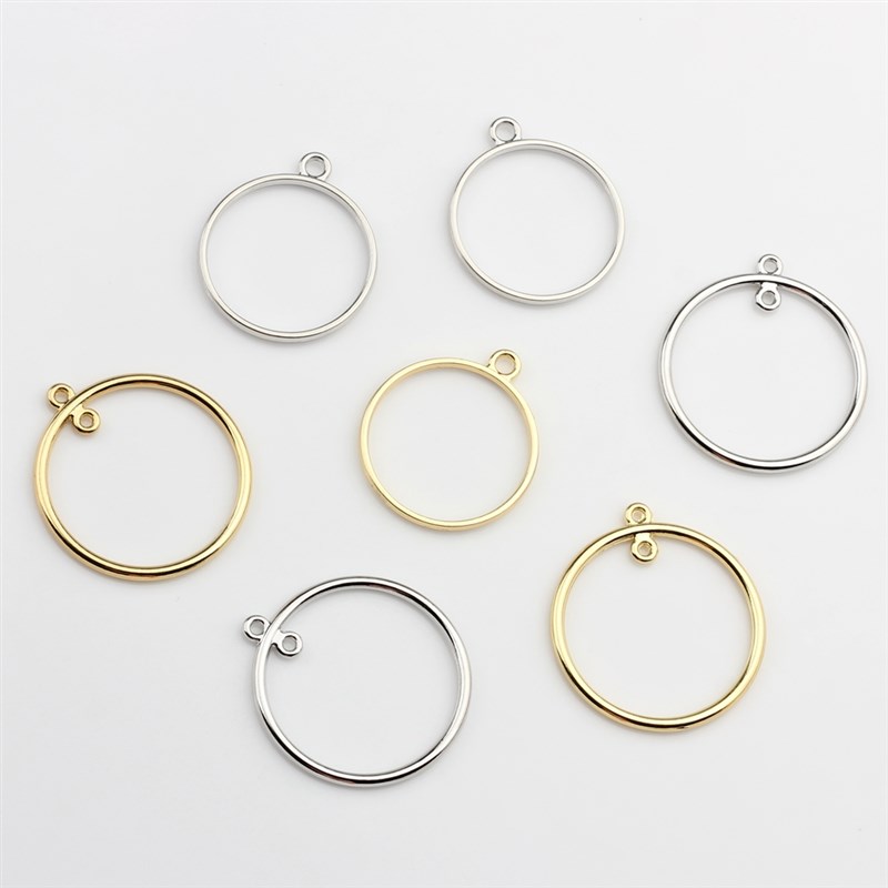 Zinc Alloy   Round Circle Charms Bezel Metal Frame Pendant S