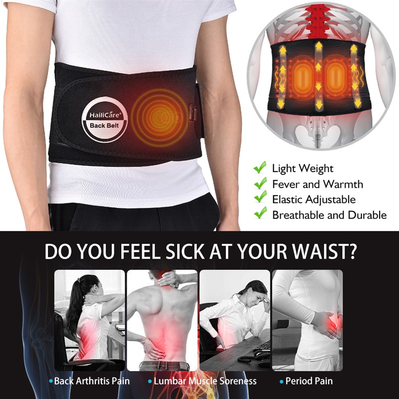 PASTSKY Heating Massage Belt Decompression Lumbar Back Waist