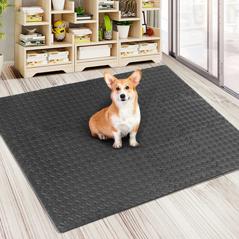 8Pcs Home Gym Mat EVA Leaf Grain Floor Mats Splicing Floor P