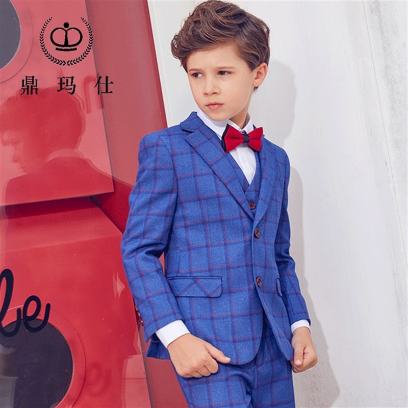 新品鼎瑪仕兒童西服套裝男童小西裝中大童主持人走秀西服花童禮服