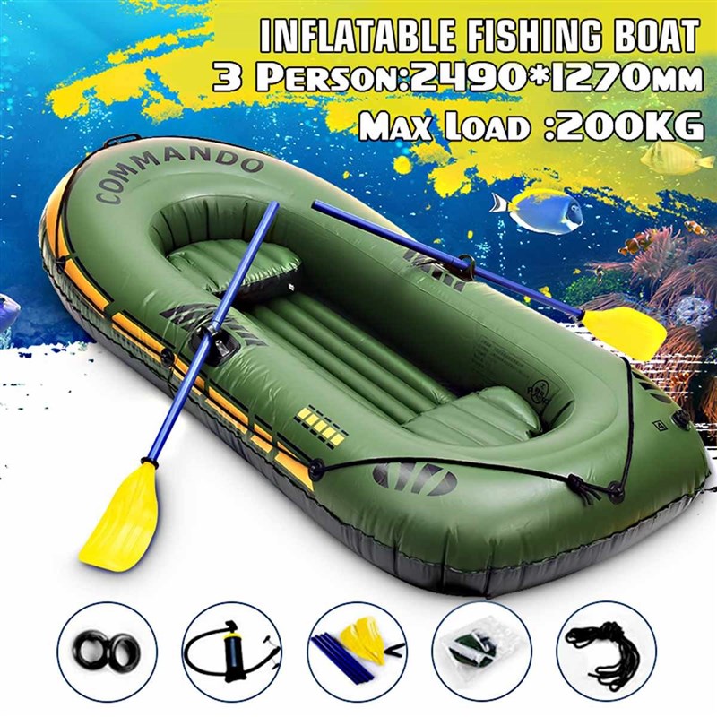 249x127cm New Rowing Boat 3 Person Thickening PVC Inflatable