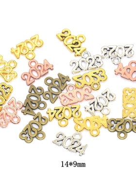 40pcs Wholesale Number 2023&2024 Year Charms Alloy Metal Sou