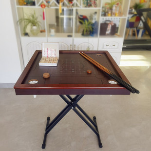 实木康乐球桌台克朗棋桌面手指弹棋印度棋盘桌球台家用全套配球杆