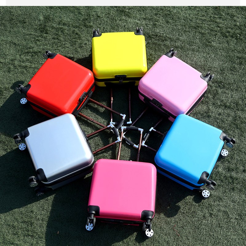 儿童卡通小孩学生16寸18寸小型旅行登机箱可定制骑行可坐拉杆箱