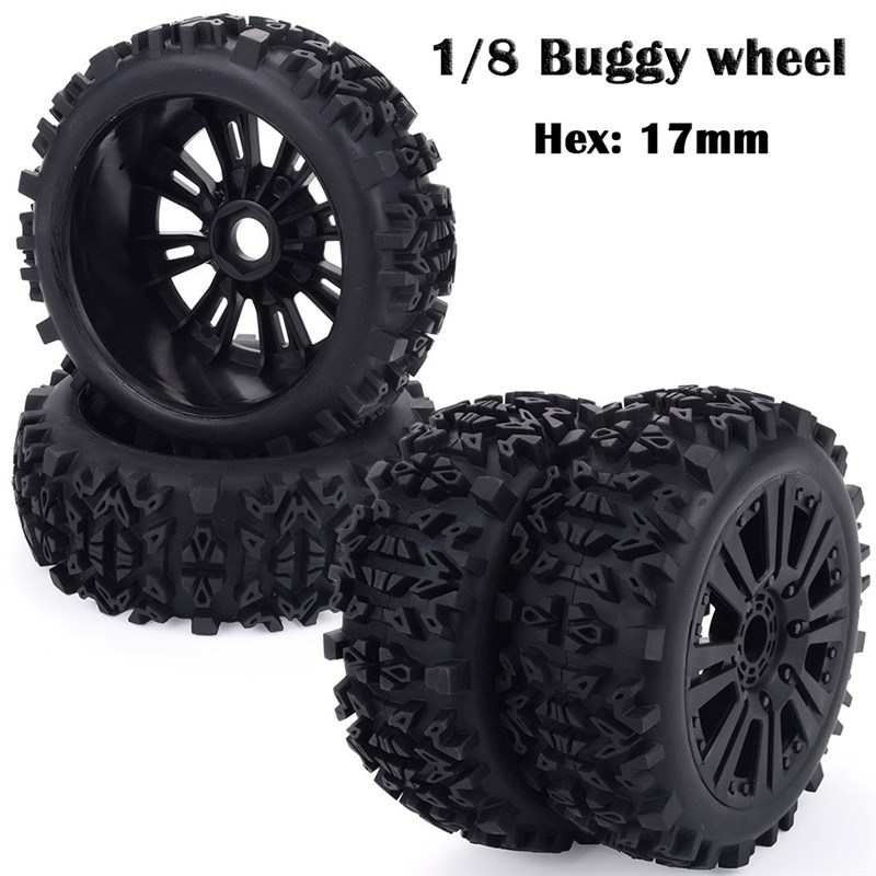17mm Hub Wheel Rim & Tires Tyre For 1/8 Off-Road RC Car