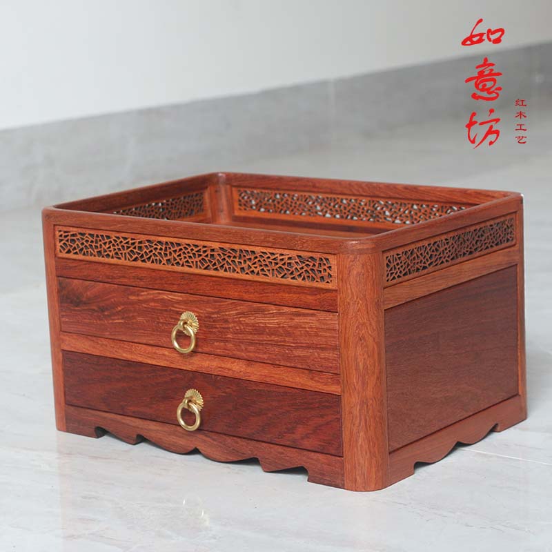 红木木质文件夹资料档案柜办公桌面置物架简易a4收纳盒抽屉式多层