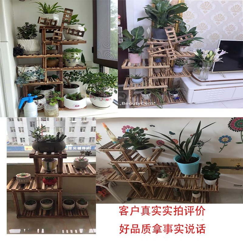 multi-layer solid wood floor balcony flower wearing wooden,