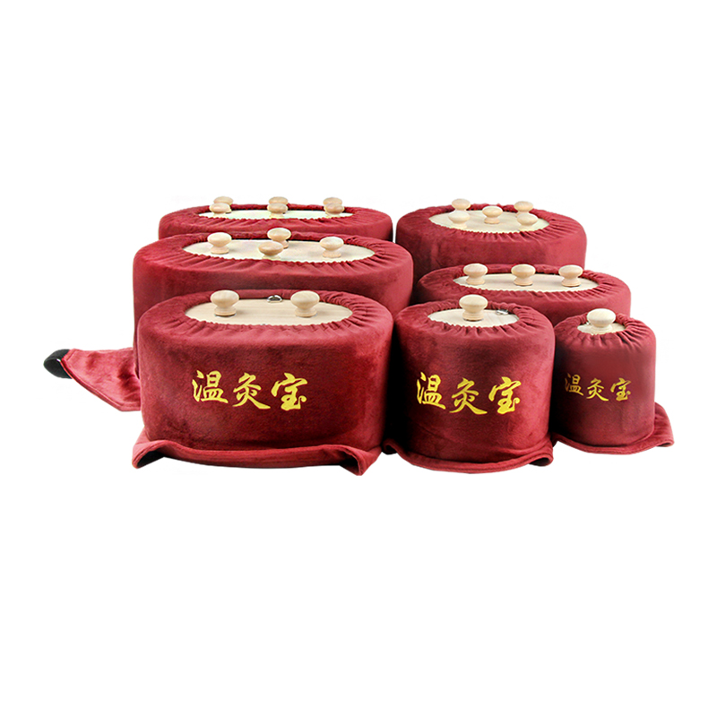 宫廷艾灸盒温灸宝悬灸无烟可调温圆形腰腹肚艾灸箱实木随身灸家用