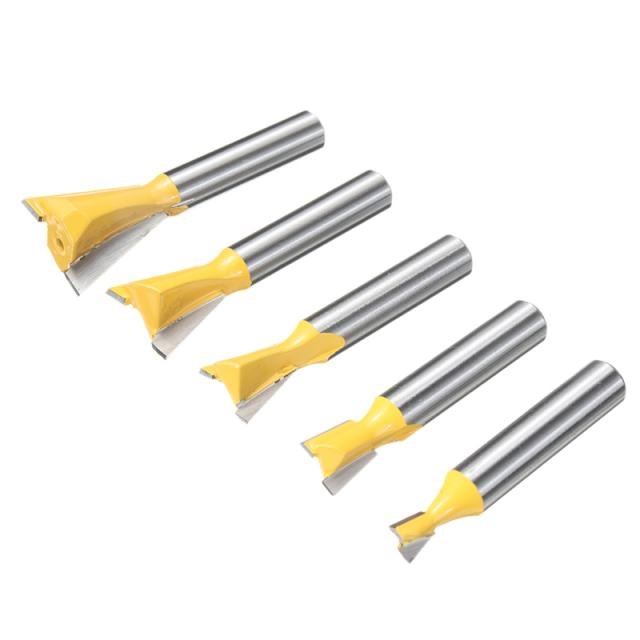 5pcs Carbide Dovetail Joint Router Bits Woodworking Carving