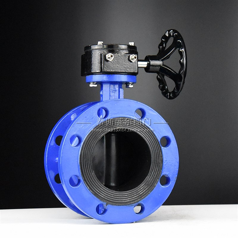 涡轮法兰式全衬胶蝶阀 D341J-16Q DN300 350 400 450 500 600 800