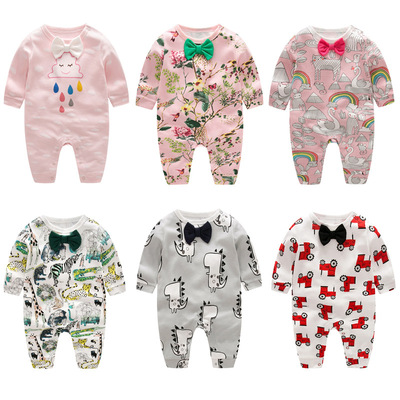 可爱印花图案哈衣婴儿连身衣套头爬服婴儿服装贝小童babyclothes