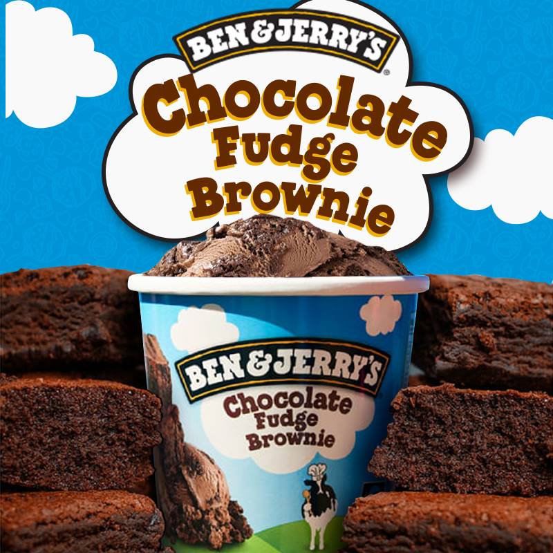 Ben&Jerry's本杰瑞巧克力布朗尼冰淇淋465mL进口香草焦糖