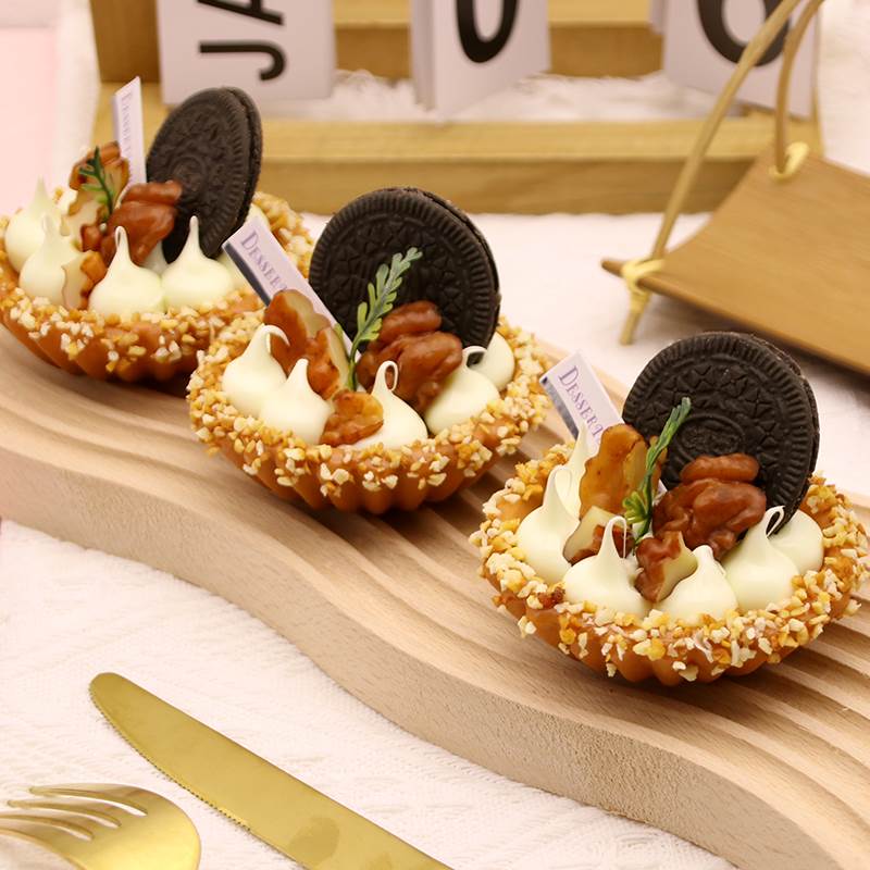 仿真蛋挞葡挞树莓芒果水果奶油蛋糕甜点模型冰箱贴橱窗食物装饰品