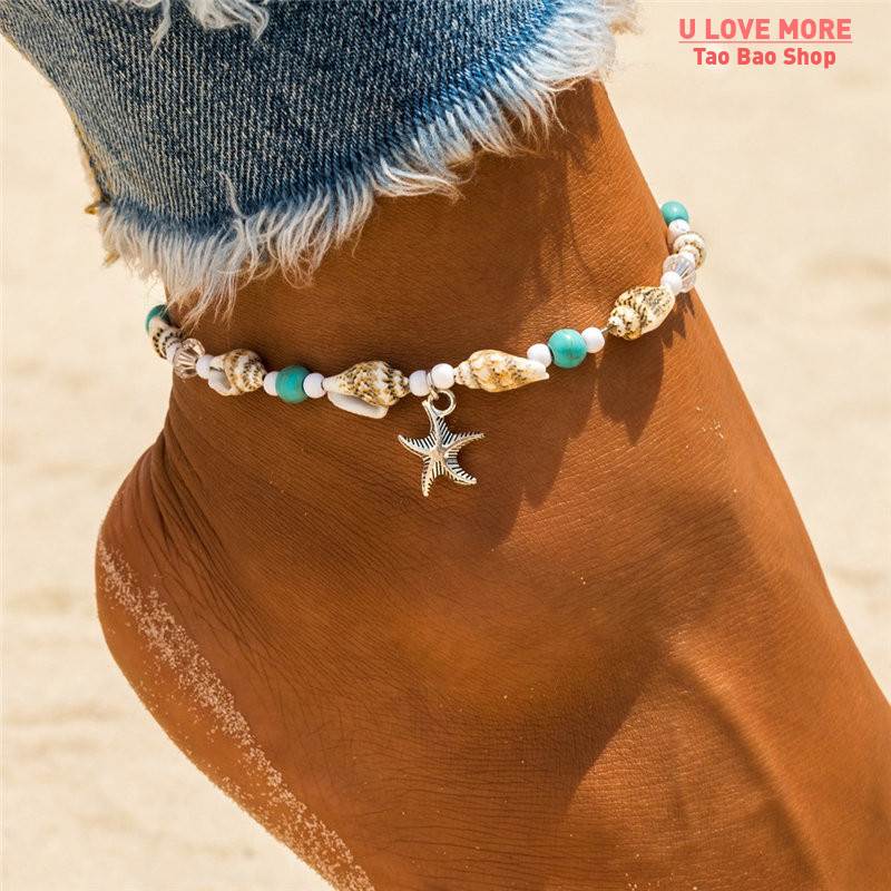 New Shell Beads Starfish Anklets for Women Beach Anklet Leg