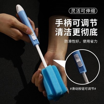 新品酒吧海绵杯刷可伸缩醒酒器水杯清洗神器长柄清洁刷厨房洗碗刷