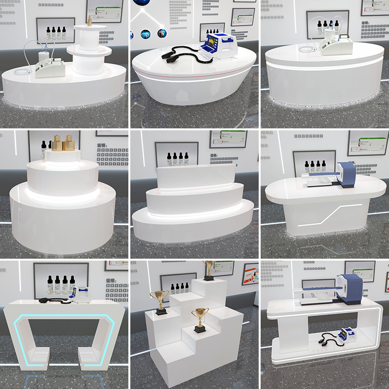 桌中展台漆公司展示台轻奢模型定制岛烤陈列柜展示柜展厅体验产品