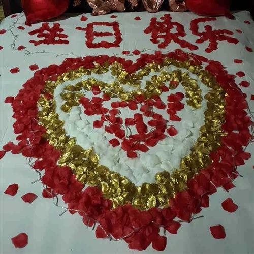 金色香槟色白色大红色浪漫玫瑰花瓣装饰结婚庆礼手撒花酒红色粉色