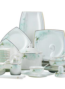 景德镇Z1204高骨餐具套装浪遇见碗漫碟碗盘勺瓷筷端送礼品