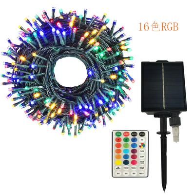 16G色RB灯串太阳能彩灯泡球星星灯雪BWF气花灯串节假日灯水灯晶串