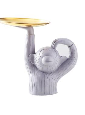 AL658北欧创意脂摆件水果纳点心装收纳盘猴子托树盘收饰品