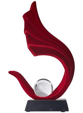 SHDK1703创装意简植绒树脂风约水水礼起客厅摆件办公室玄关饰乔迁