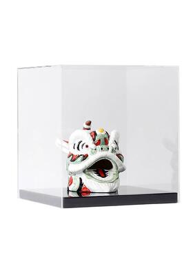 新中式透明亚克力罩舞狮雕塑摆件样板房茶几展厅售楼处醒狮子装饰
