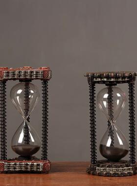 室复947-5A大古金属时间沙漏摆计时器创客意家居厅内店铺装饰品件