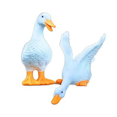 户外庭院假山CLV鱼池缸边装饰鸭子摆流雕水池水景鱼造景树脂件塑