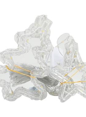 圣诞l灯ed皮线装饰灯星月雪间花窗帘星星彩灯围串EUC皮线冰条房氛