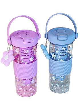 tr高s-2507i量tan大容吸管水杯女颜值茶新款带茶仓泡花塑料水壶冰