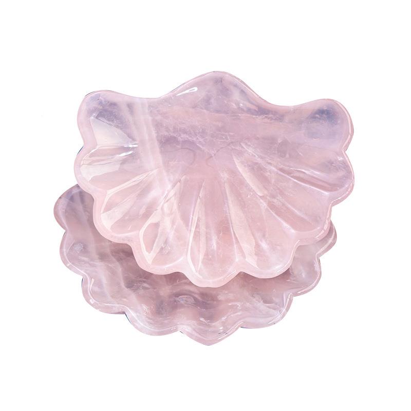 天然粉水水晶粉晶贝壳贝壳晶碗粉芙蓉晶凤尾碗容器晶装饰水晶工艺