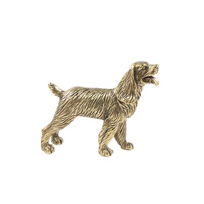 热销仿毛古犬玩黄铜CA1894摆件微笑天宠使金犬寻回可爱大狗桌工艺