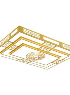 客厅主灯长方形2025新款特大金色防古风大厅吊灯新中式国风吸顶灯