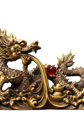 工礼店厂全铜祥龙招财件铜工艺品摆件铺开业DBP办公室桌面铜摆品