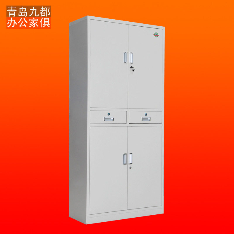 文件柜中二斗一体钢制铁皮柜办公简约新款收纳抽屉式钢制文件柜