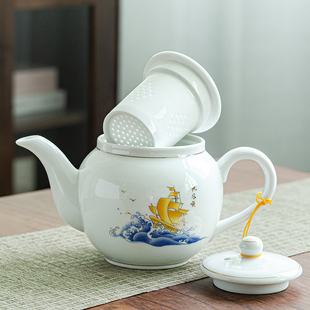 冲泡茶器 陶瓷茶壶过滤大号带内网胆家用单壶大容量茶具杯子套装