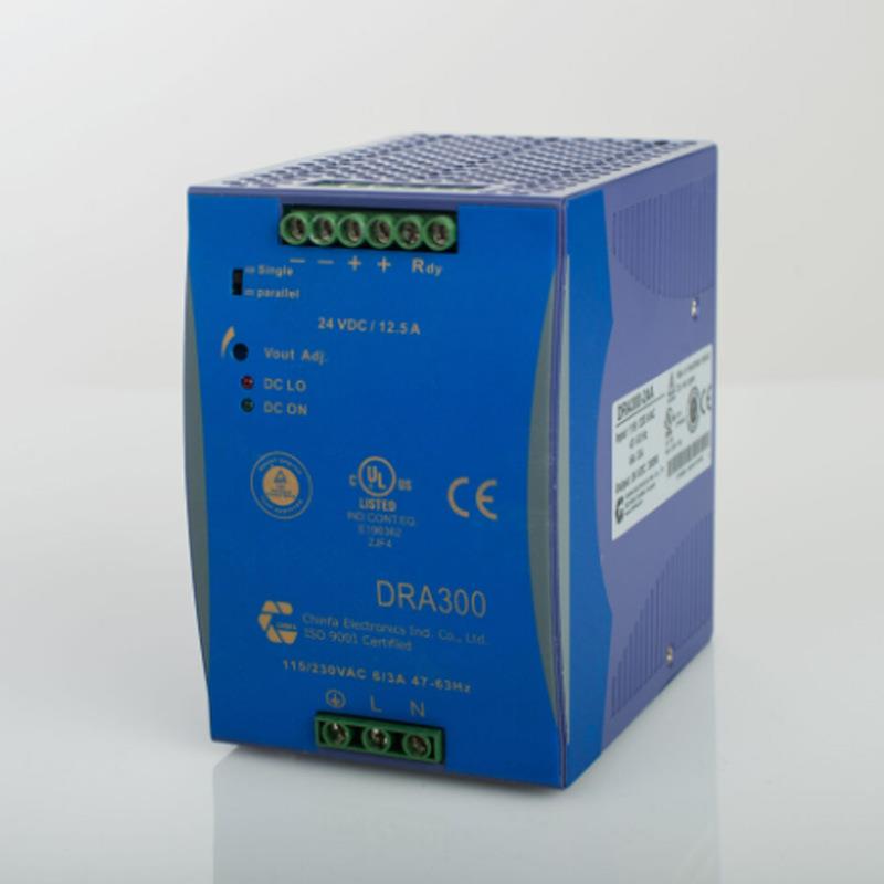 勤发DRA300-24A导轨电源输入90-264V交流300W,12.5A输出24V直流