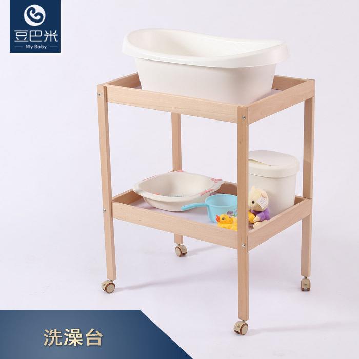 宝宝婴儿护理台整理储物架拼接洗澡按摩简约欧式实木抚触台婴儿床