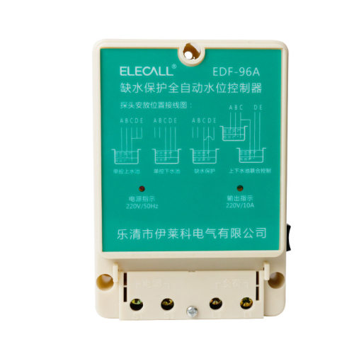 伊莱科EDF-96A全自动水位控制器AC220V配三个2米线水位探头导轨式