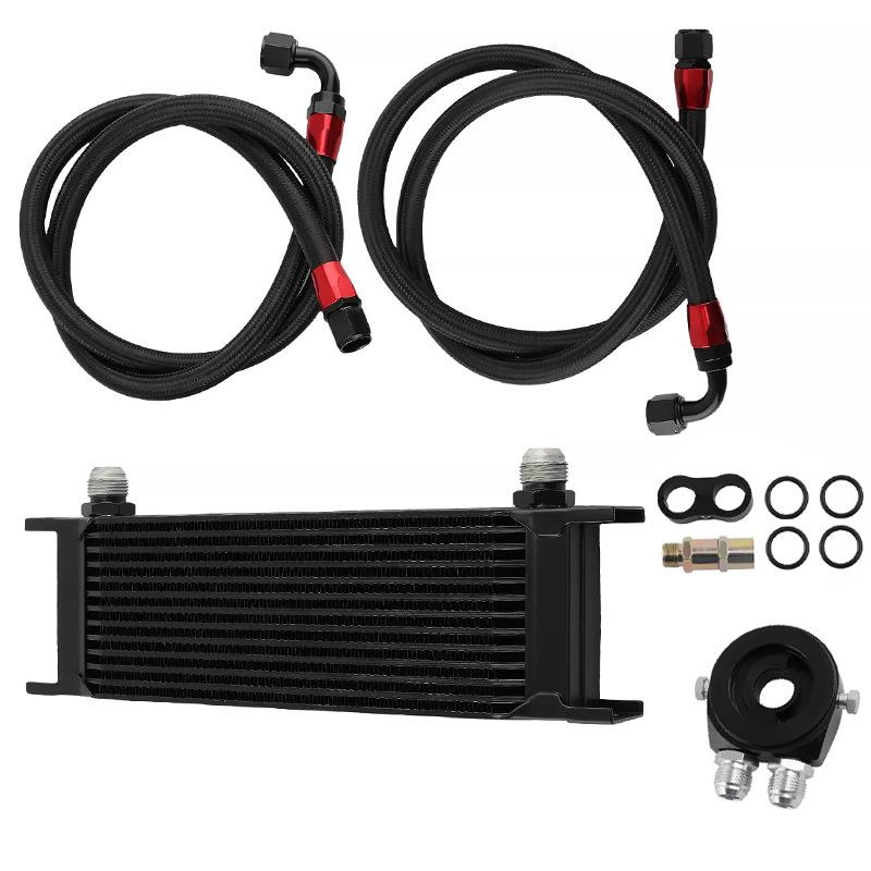 汽车改装AN10英式油冷器13排发动机变速箱散热器油冷器套件
