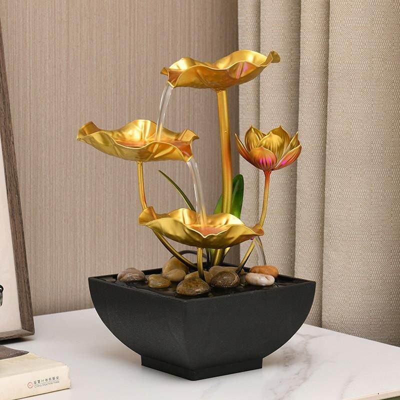 创意现代简约客厅办公室桌面玄关精致迷你装饰品小流水摆件循环水